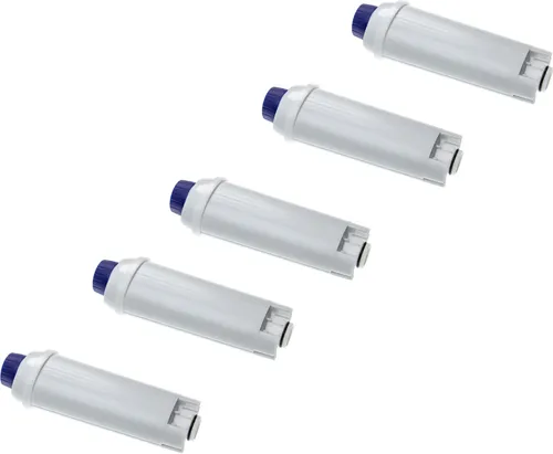 vhbw 5x Wasserfilter Filter Ersatz für DeLonghi DLS C002, SER3017, 8004399327252, 5513292811 für Kaffeevollautomat, Espressomaschine Weiß