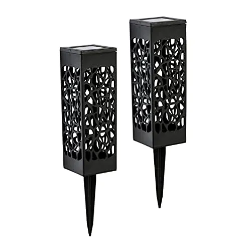 Spetebo LED Solar Schattenlampe - im 2er Set - Garten Deko Solar betrieben Laterne Solarleuchte Solarlampe Wege Leuchte