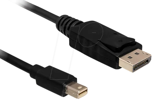 DELOCK 83984 - DisplayPort Kabel, mini DP 1.2 Stecker auf DP Stecker, 4K, 0,5 m