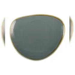 Olympia Kiln dreieckige Teller Ozean 23cm - Teller aus der Kiln-Serie, einzigartig mit reaktiver Glasur und handbemaltem Rand. Ideal für ein ländliches Ambiente und perfekt für Mikrowelle und Spülmaschine.