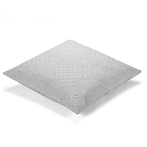 Ibena Kissenbezug Nancy Doppelpack, Kissenhülle 40x40cm anthrazit, Kissenbezüge 40x40 mit edeler Musterung, Reißverschluss, in verschiedenen Größen