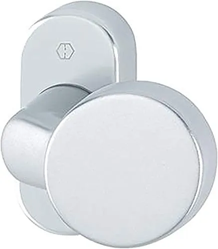 Hoppe Aluminium-Knopfrosette 58G/55 - Silberfarbene Türsicherung für Profiltüren - Robuste Aluminium-Knopfrosette, ideal für Profiltüren, sorgt für zusätzliche Sicherheit und Langlebigkeit in jedem Zuhause.