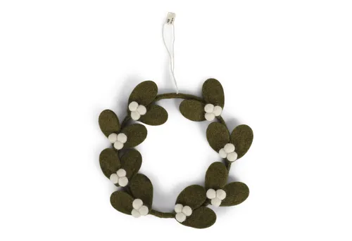 Gry & Sif Dekokranz Kranz aus Filz, Mitselzweig-Kranz, fairtrade, handmade