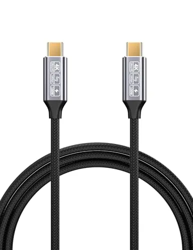 USB-C to USB-C 3.1 Gen2 Cable 10Gbps Data Transfer, 100W 20V/5A USB Type C PD Fast Charging Cable 4K Video Output Compatible with Thunderbolt 3, MacBook Pro, Galaxy S21 (3M)