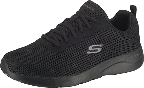 Skechers Herren Dynamight 2.0 Rayhill Sneaker, Schwarz - Herren-Sneaker mit atmungsaktivem Mesh-Obermaterial und gepolsterter Memory-Schaum-Einlegesohle für ultimativen Komfort beim Training.