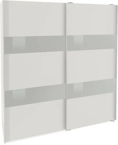 Wimex Schwebetürenschrank Altona mit Glaselementen - Schwebetürenschrank mit modernem Design, individuelle Einlegeböden und viel Stauraum, ideal für jedes Schlafzimmer