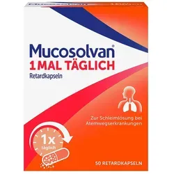 Mucosolvan 50 St - Retard-Kapseln für eine effektive Schleimlösung - Arzneimittel zur Linderung von Husten, rezeptfrei erhältlich und unterstützt die Atemwege durch die spezielle Retard-Formulierung.