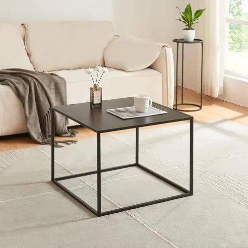 [en.casa] Couchtisch Solund - Stylischer Beistelltisch aus Metall - Beistelltische fürs Wohnzimmer, zeitloses Design mit Stauraum, ideal für stilvolle Wohnräume und harmonische Akzente.