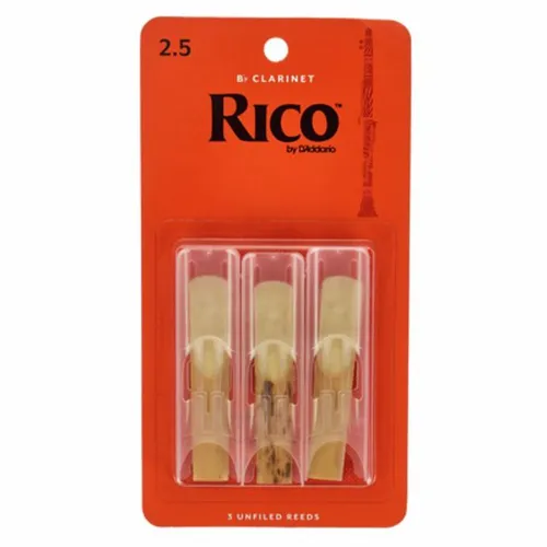 DAddario Woodwinds Rico Bb- Clar 2.5 - 3-Pack
