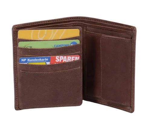 GlücksNugget Geldbörse Hochformat Kombibörse braun – Scheintasche von HUNTER