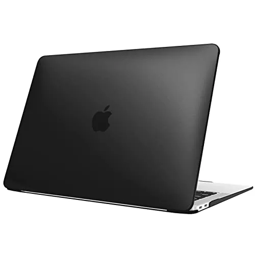 Fintie Hülle kompatibel mit MacBook Air 13 (2018-2020 Version) A2337(M1)/A2179/A1932, Ultradünne Hartschale Schutzhülle Snap Case, Schwarz(Matt)