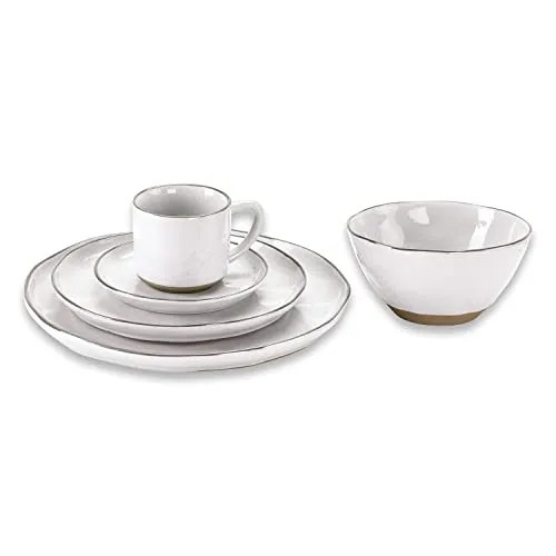 LOBERON Geschirr 30er Set Biarré - Handgetöpferte Optik - Tafelservice für 6 Personen mit handgemachtem Charme, spülmaschinenfest und ideal für den täglichen Gebrauch sowie besondere Anlässe.