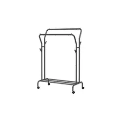 SONGMICS Rollgarderobe schwarz Metall mit 4 Haken in schwarz von SONGMICS