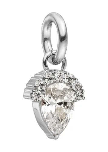 Purelei® Eternal Flame Charm – Eleganter Zirkonia-Anhänger in Tropfenform - Anhänger für Damen, strahlender Zirkoniastein (7x10 mm) umrandet von funkelnden Steinen – ideal für Ketten und Armbänder, verleiht jedem Schmuckstück einen Hauch von Eleganz.