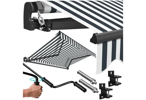 KESSER® Gelenkarmmarkise 250 x 200 cm - Markise mit wasserabweisendem Polyester, idealer Sonnenschutz für Terrasse oder Balkon und robustes Aluminiumgestell für hohe Langlebigkeit.