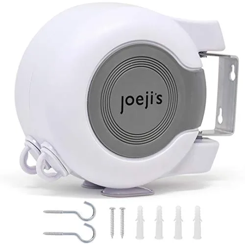 Joejis Ausziehbare Wäscheleine 15m - Wäscheständer für drinnen und draußen, platzsparend und ideal für jede Wohnung oder Terrasse.