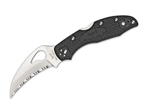 Spyderco Byrd Hawkbill Serrated 01SP2200SBK, Schwarz von Böker
