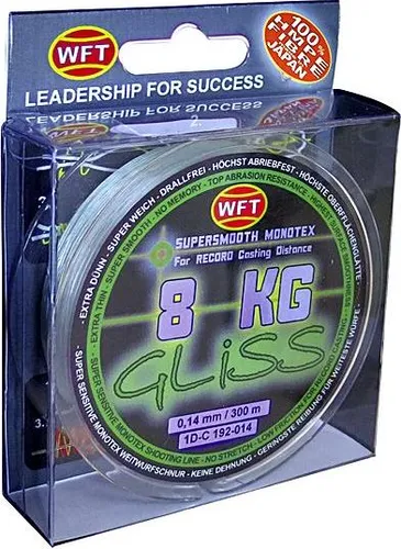 WFT Gliss KG Monotex Line 300m - Hochleistungs Angelschnur - Angelschnüre, extrem hohe Tragkraft von 19kg, perfekte Wurfkontrolle und nahezu unbegrenzte UV-Beständigkeit für alle Angelarten.
