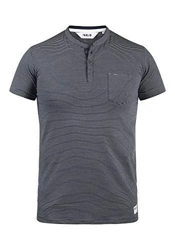 !Solid Alfi Herren T-Shirt Kurzarm Shirt mit Stehkragen, Größe:M, Farbe:Insignia Blue Melange (8991)