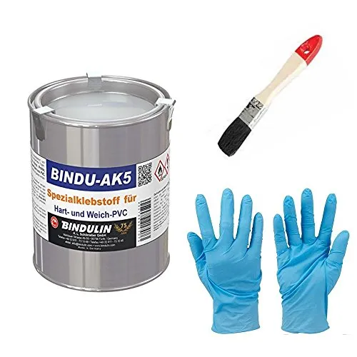 Bindu-AK5 PVC-Kleber hart- und weichkleber inkl. Pinsel für die Verarbeitung des PVC Klebers (670 Gramm)