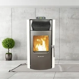 SCHENGER Pelletofen HP51 Weiß 8,8 kW mit WIFI und ECO-Funktion