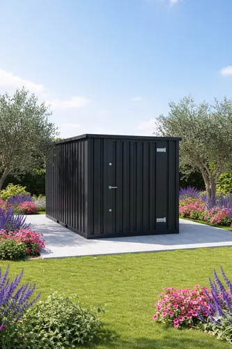 Lagercontainer Lagerschuppen Container Gartenhaus Gerätelager Anthrazit 3m
