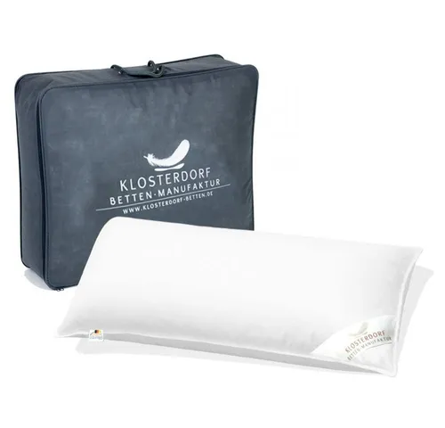Klosterdorf 3-Kammer Kopfkissen 40x80 cm - Premium Daunenkopfkissen für perfekten Schlaf – ideal für Seitenschläfer und Rückenschläfer, ergonomisch und aus liebevoller Handarbeit in Deutschland gefertigt.