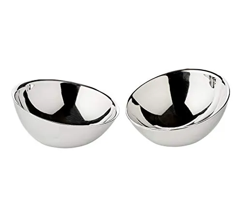 EDZARD 2er Set Schale Asti - Elegante Edelstahl Schalen - Schüsselsets aus hochwertigem, doppelwandigem Edelstahl, ideal als Obst- oder Snackschale. Das elegante Design wertet jeden Tisch auf und ist perfekt für festliche Anlässe.