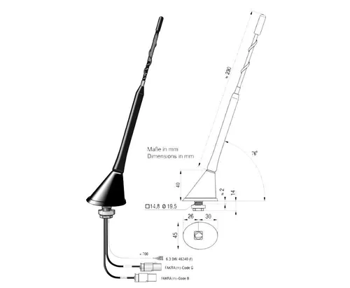 Blaupunkt Aktive Kombiflex-Dachantenne AM/FM DAB/DAB+ Fakra - Hochwertige Antenne für optimalen Empfang von AM, FM und DAB+ Signalen, ideal für Autos und Nutzfahrzeuge.
