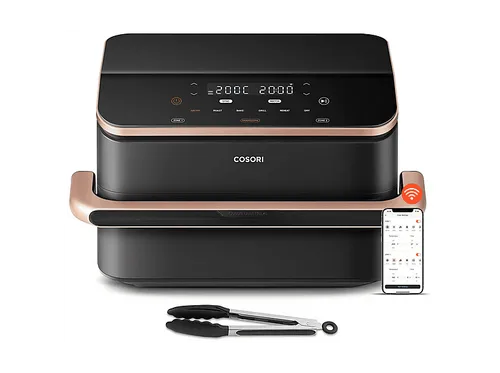 Cosori CAF-TF101S-AEUR Dual Blaze Heißluftfritteuse 2800 W - Die CAF-TF101S-AEUR Heißluftfritteuse kombiniert modernes Design mit hoher Leistung von 2800 W. Ideal für knusprige Ergebnisse ohne viel Öl und mit praktischen Funktionen wie Timer und Temperaturregelung.