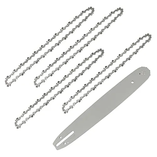 Kettenführung 35 cm inkl. 4 Sägeketten 52 Treibglieder / Antrieb, Teilung 3/8 Zoll, Stärke 0,05 Zoll (1,3 mm)