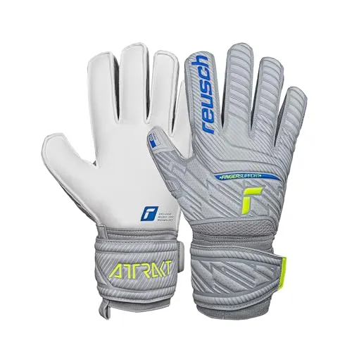 REUSCH Torwarthandschuhe Attrakt Grip Finger Support - Torwarthandschuhe mit innovativem Fingerschutzsystem, hervorragender Abriebfestigkeit und optimaler Ventilation für maximalen Tragekomfort und Sicherheit.
