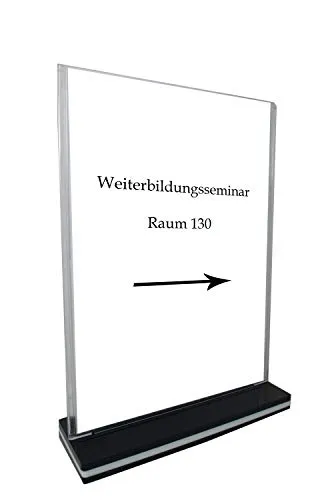 Produktbild HTI-Line Tischaufsteller A3 Hochformat Werbeaufsteller Prospekthalter T-Ständer Menükartenhalter Plakathalter Fotorahmen Menüinfo Wegweiser