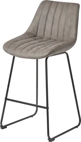 Homescapes Barstuhl Ascot Grau – Bequemer Barhocker für Esszimmer
