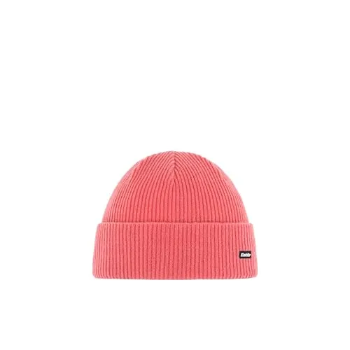 Eisbär Mütze Damen Rot - Haube Salma Strawberry, modische Strickmütze mit Umschlag - Strickmützen für Damen, die SALMA Mütze überzeugt mit ihrer atmungsaktiven Merinowollmischung und dem trendigen Rippdesign für optimalen Komfort und Stil.