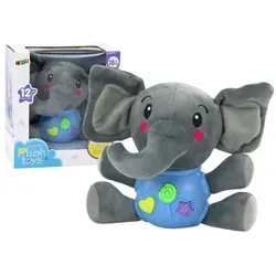 Leantoys Plüschelefant Interaktiver Plüsch Blau Spielen 19 cm
