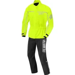FC-Moto Urban Rain Kit 2-Teiler Motorrad Regenkombi, schwarz-gelb, Größe XL für Männer
