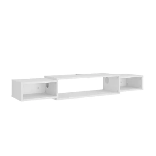 Vicco Lowboard Nordic, Weiß - 139.7 cm mit offenen Regalen - TV-Halterung in modernem Design, bietet praktische offene Regale für zusätzlichen Stauraum und ist pflegeleicht.