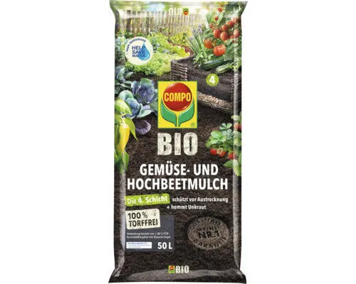 Gemüse- und Hochbeetmulch COMPO BIO torffrei 50 L von COMPO
