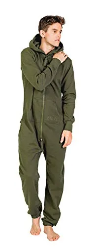 Moniz Herren Jumpsuit, Onesie, Overall (M, Dunkelgrün) in grün von Moniz