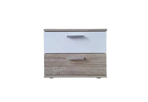 HTI-Line Nachtkommode Nina mit 2 Schubladen in grau von HTI-Line