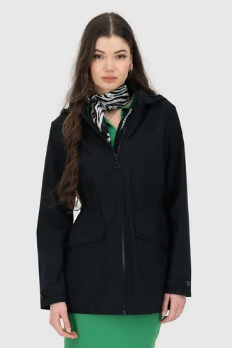 alife and kickin LeiaAK A Damen Übergangsjacke - Schwarz - XXL - Modische Übergangsjacke für Damen mit hohem Kragen und praktischer Tunnelzugkapuze. Ideal für frische Frühlingstage, bietet sie Komfort und stylisches Design in einem.