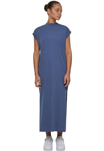 Urban Classics Damen Kleid - Ladies Long Extended Shoulder Dress - Freizeitkleider für Damen, mit raffinierten Seitenschlitzen und bequemer Loose Fit Passform für optimalen Tragekomfort.