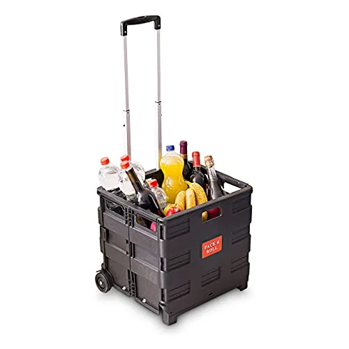 Einkaufstrolley klappbar - Praktischer Einkaufsroller mit Transportwagen-Funktion - Einkaufsroller aus robustem Kunststoff, klappbar und leicht mit nur 2,53 kg, ideal für stressfreies Einkaufen und Transportieren.