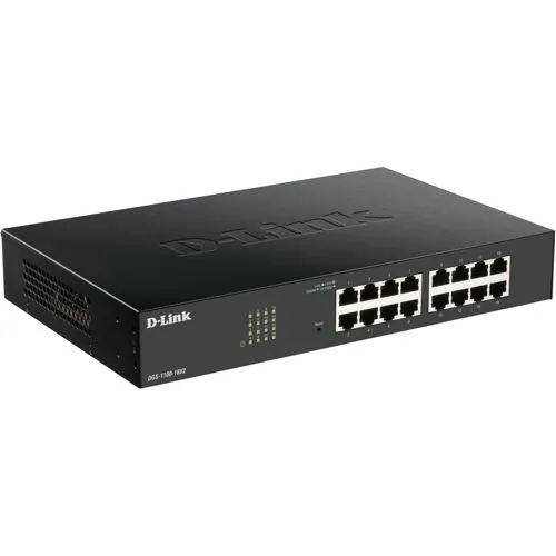 D-Link DGS-1100-16V2 E - 16-Port Gigabit Smart Switch, lüfterlos und ideal für einfache Plug & Play-Installation