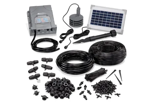 esotec Solar Bewässerungssystem WaterDrops - Bewässerungscomputer für den Außenbereich mit solarbetriebenem System, ideal zur nachhaltigen Gartenbewässerung und Wassersparfunktion.
