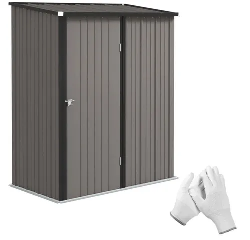 CHICFURN Gerätehaus Gartenschuppen 161,5x94,5 cm, Schwarz, wetterbeständig
