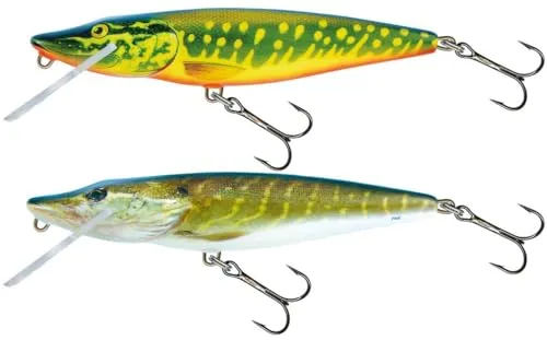 Salmo Pike Set - 2 schwimmende Wobbler für Hecht 11cm 15g - Lockmittel für Raubfischangeln, starke Aktion und schwimmendes Laufverhalten, ideal für Hecht, Zander und Barsch.