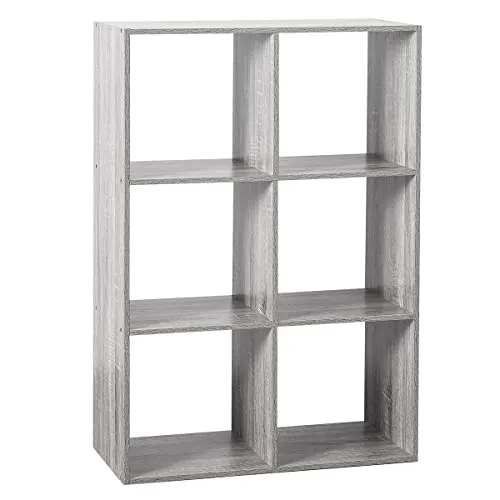 5five Regal mit 6 Fächern - Mix n Modul in Grau mit Eicheneffekt - Bücherregal mit modernem Grau-Eicheneffekt, ideal für stilvolle Aufbewahrung und Dekoration in jedem Raum.