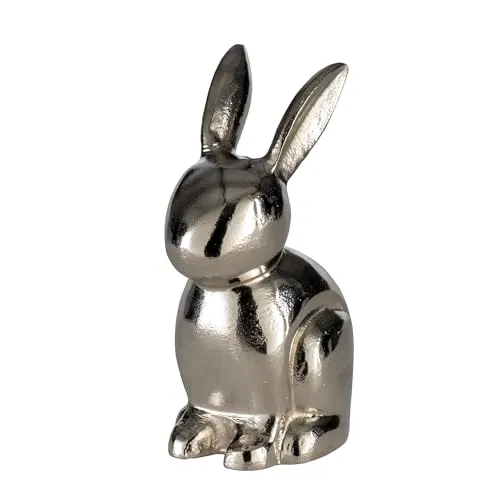 EGLO Living Dekoobjekt Vohilava - Silberner Osterhase aus Aluminium, 17,5 cm - Deko-Objekte für ein fröhliches Osterfest, verleiht deinem Zuhause eine einladende Frühlingsatmosphäre mit stilvollem Design.